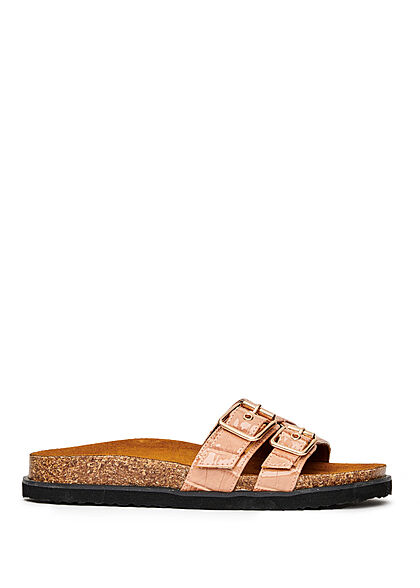 ONLY Dames Kunstleren sandalen met dubbele riem lichtroze
