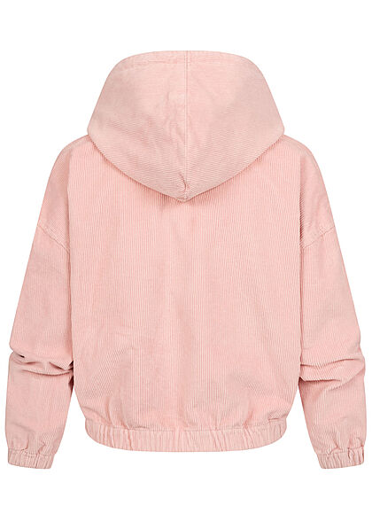 ONLY Dames Corduroy Jas met kap en rits 2 zakken roze