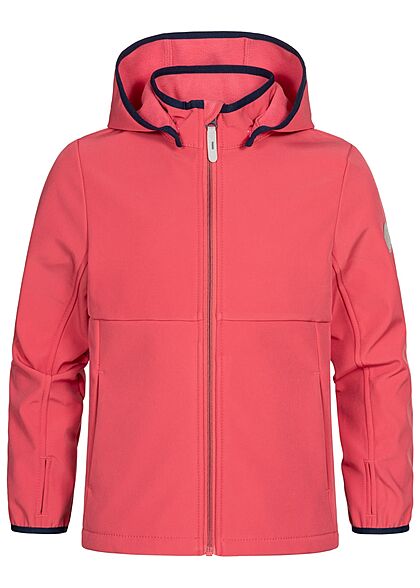 Name it Kids Meisje Softshell Jas met kap en 2 zakken roze blauw