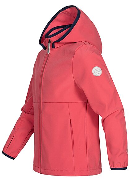 Name it Kids Meisje Softshell Jas met kap en 2 zakken roze blauw