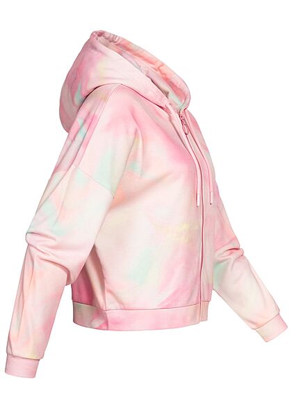 ONLY Dames Hoodie met rits gewassen roze