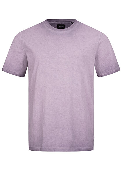 ONLY & SONS Heren NOOS Basic T-shirt gewassen look donkerpaars