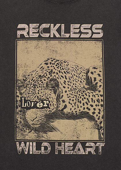 ONLY Dames T-shirt met Reckless opdruk zwart