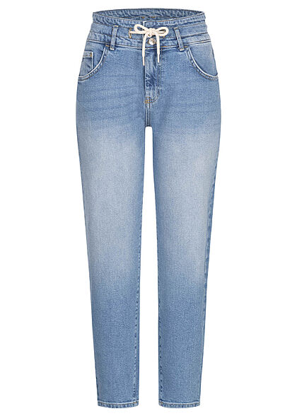 ONLY Dames High Waist Jeans Broek met binddetail lichtblauw