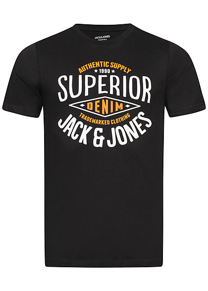Jack and Jones Heren T-Shirt met logo-opdruk zwart - Art.-Nr.: 22020648