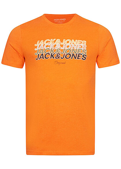 Jack and Jones Heren T-Shirt met logo-opdruk oranje - Art.-Nr.: 22020659
