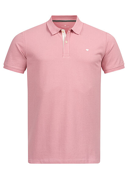 Tom Tailor Heren Polo Shirt met knopen roze