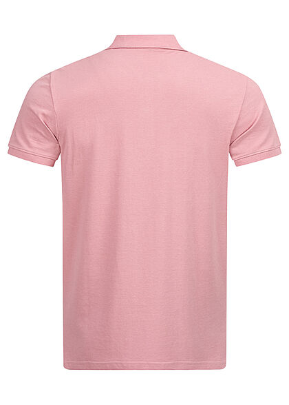 Tom Tailor Heren Polo Shirt met knopen roze