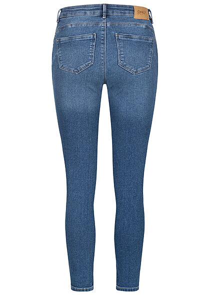 ONLY Dames Push Up Jeans Broek destroyed look medium blauw