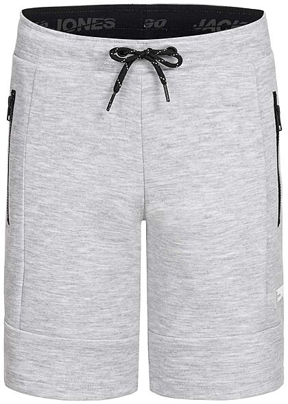 Jack and Jones Junior Korte broek met trekkoordjes en logopatch lichtgrijs - Art.-Nr.: 22020709