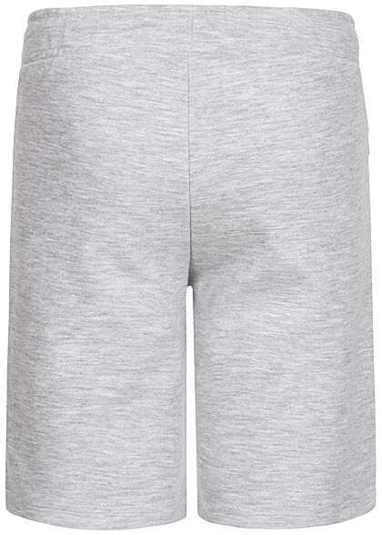 Jack and Jones Junior Korte broek met trekkoordjes en logopatch lichtgrijs