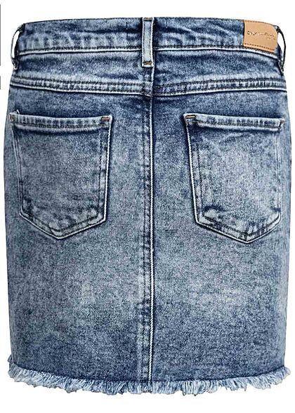 ONLY Kids Meisje Jeans Rok met 5 zakken en franjes lichtblauw