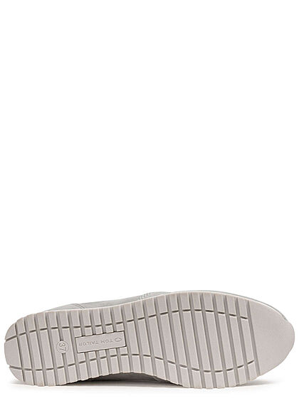 Tom Tailor Dames Sneaker in suede look met veters grijs blauw