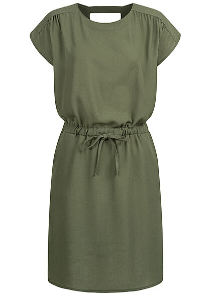 Cloud5ive Dames Chiffon Jurk met bindceintuur groen - Art.-Nr.: 22026221