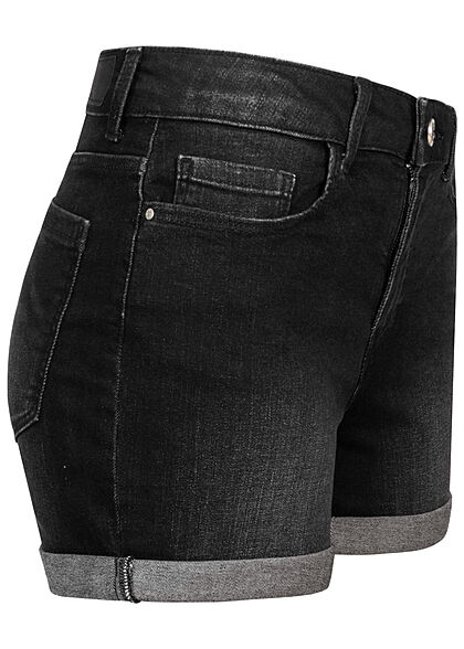 VILA Dames NOOS Korte Jeansbroek met 5 zakken zwart denim
