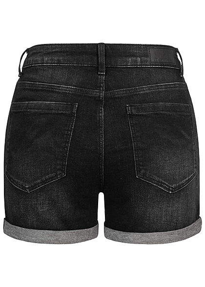 VILA Dames NOOS Korte Jeansbroek met 5 zakken zwart denim