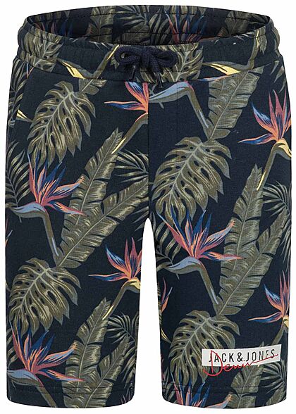 Jack and Jones Junior Korte broek met print marineblauw