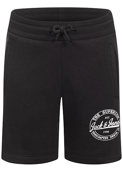 Jack and Jones Junior Korte Sweatpants met logo-opdruk zwart wit