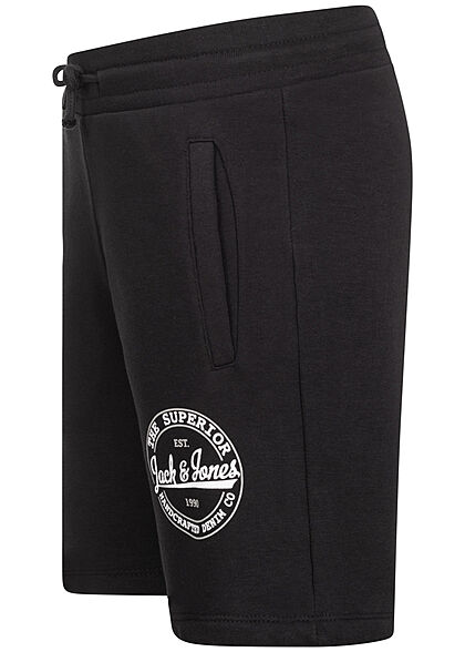 Jack and Jones Junior Korte Sweatpants met logo-opdruk zwart wit