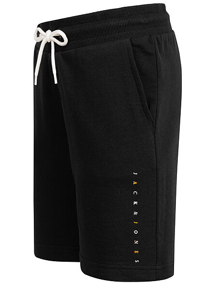 Jack and Jones Junior Korte Sweatpants met print aan de zijkant zwart