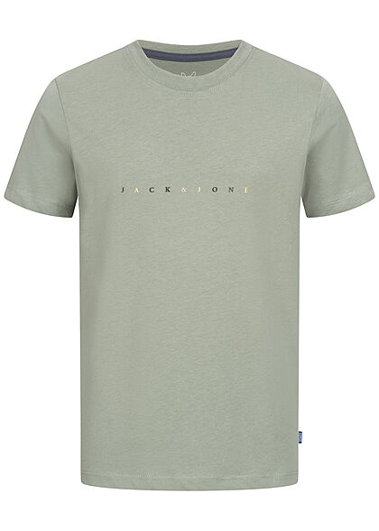 Jack and Jones Junior T-shirt met meerkleurige logoprint grijs