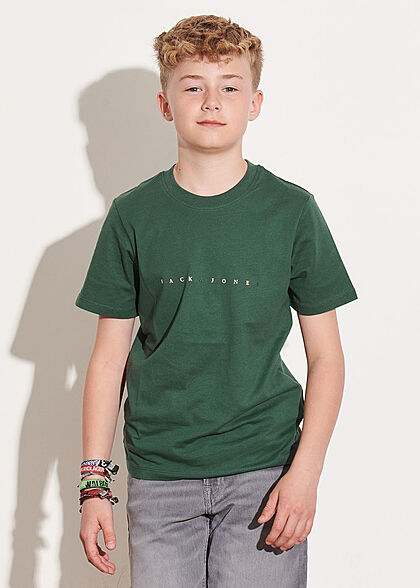 Jack and Jones Junior T-shirt met meerkleurige logoprint groen