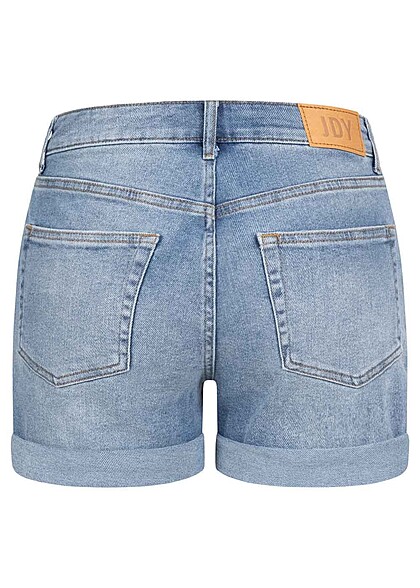 JDY by ONLY Dames Jeans Shorts in destroyed look lichtblauw denim