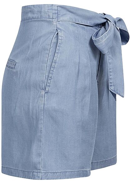 Vero Moda Dames NOOS Korte broek met bindceintuur lichtblauw