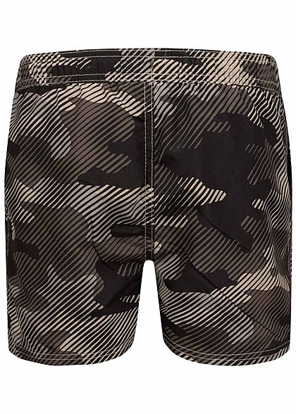 Jack and Jones Junior Zwemshort met logoprint camo grijs