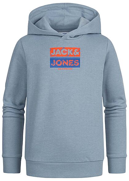 Jack and Jones Junior Hoodie met logo-opdruk blauw
