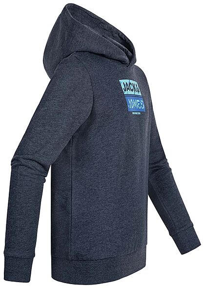 Jack and Jones Junior Hoodie met logo-opdruk marineblauw