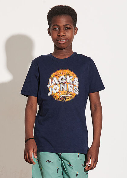 Jack and Jones Junior T-Shirt met logo-opdruk marineblauw