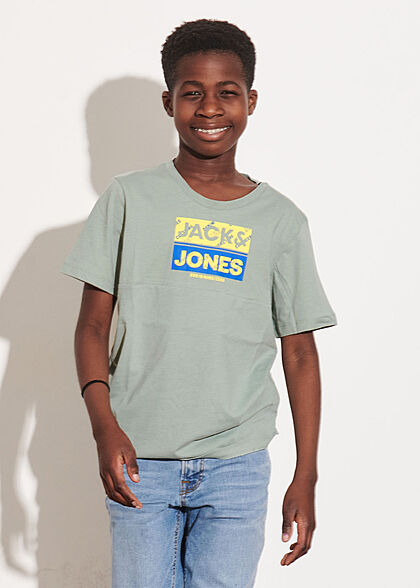 Jack and Jones Junior T-Shirt met logoprint 2-tone grijs
