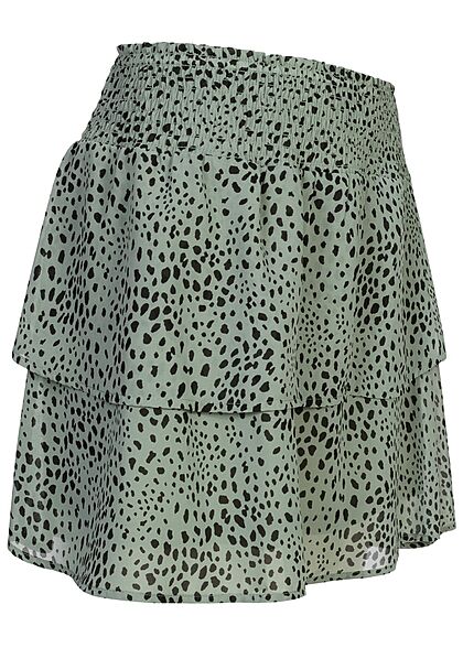 ONLY Dames NOOS Minirok met leoprint groen zwart