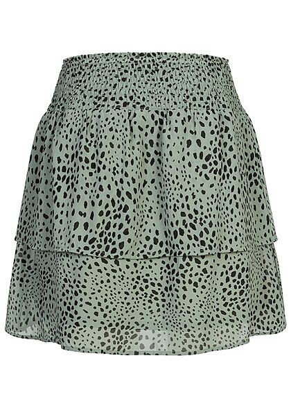 ONLY Dames NOOS Minirok met leoprint groen zwart