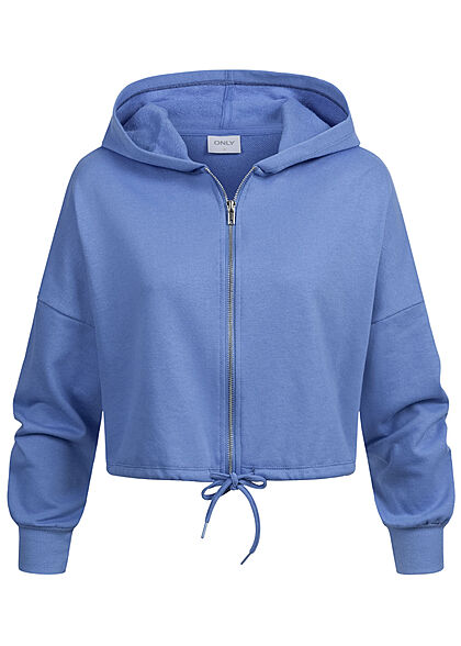 ONLY Dames Rits-Hoodie met trekkoord blauw