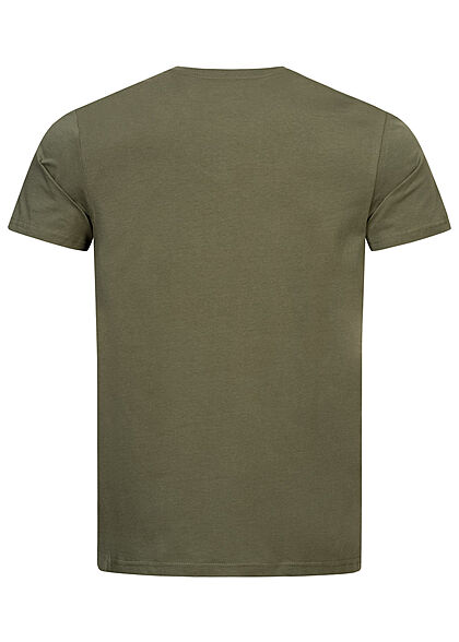 Alpha Industries Heren T-Shirt met logo-opdruk wit olijfgroen