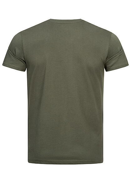 Alpha Industries Heren T-Shirt met logo-opdruk camouflage olijfgroen