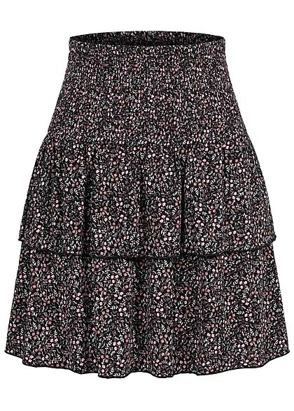 Pieces Dames Minirok met volant en veelkleurige opdruk