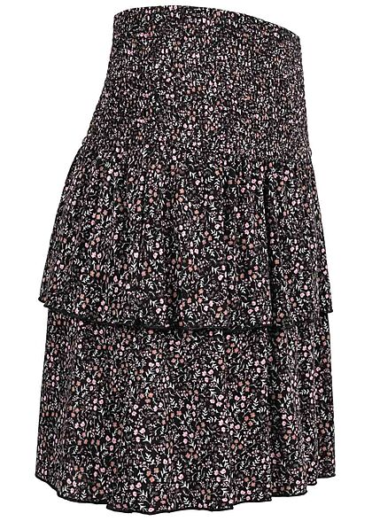 Pieces Dames Minirok met volant en veelkleurige opdruk