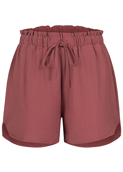 ONLY Dames Korte broek met structuurstof donker roze