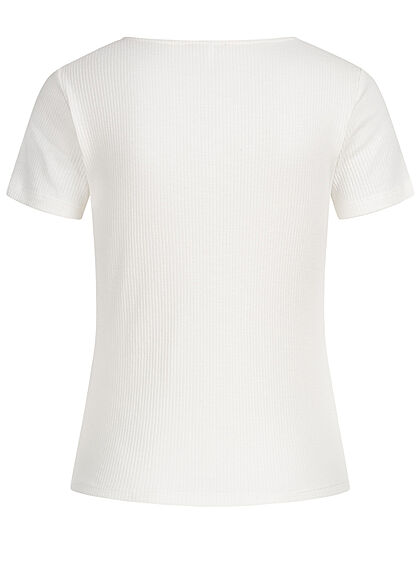 Aiki Dames T-shirt met V-hals en structuurstof wit