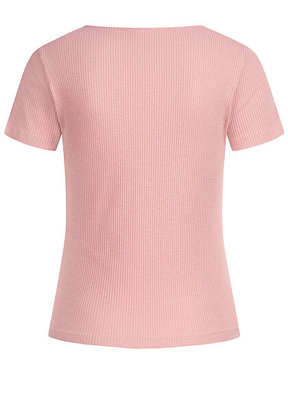 Aiki Dames T-shirt met V-hals en structuurstof roze