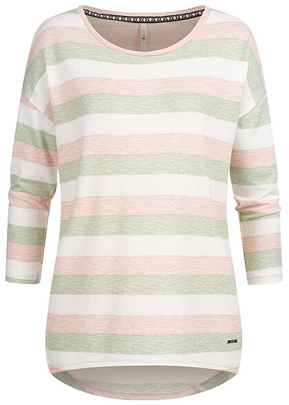 Hailys Dames Shirt met 3/4 mouwen en strepen multicolor - Art.-Nr.: 22030485