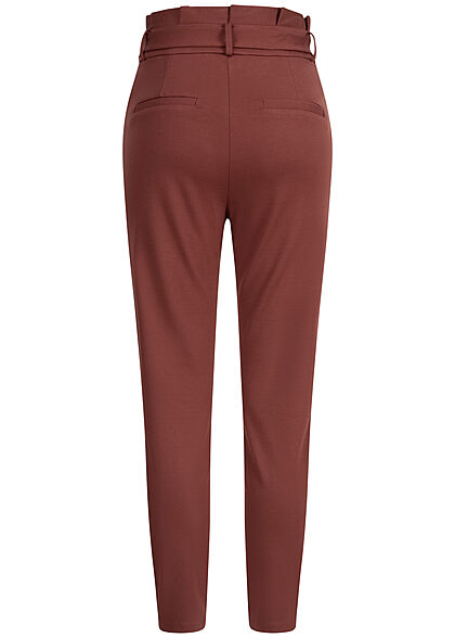 Vero Moda Dames NOOS Loose Fit Broek met bindceintuur rood bruin