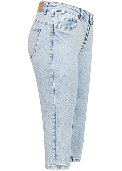 Blauwdruk Dreigend Direct Vero Moda Dames Capri Jeans Broek met knopen lichtblauw