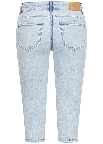 Lada viool Vulkaan Vero Moda Dames Capri Jeans Broek met knopen lichtblauw