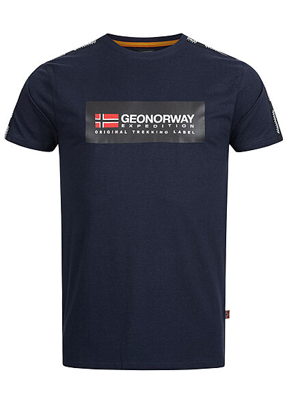 Geographical Norway Heren T-Shirt met logo-opdruk marineblauw