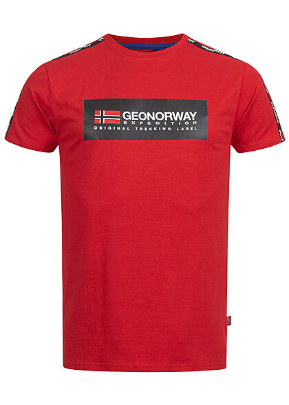 Geographical Norway Heren T-Shirt met logo-opdruk rood