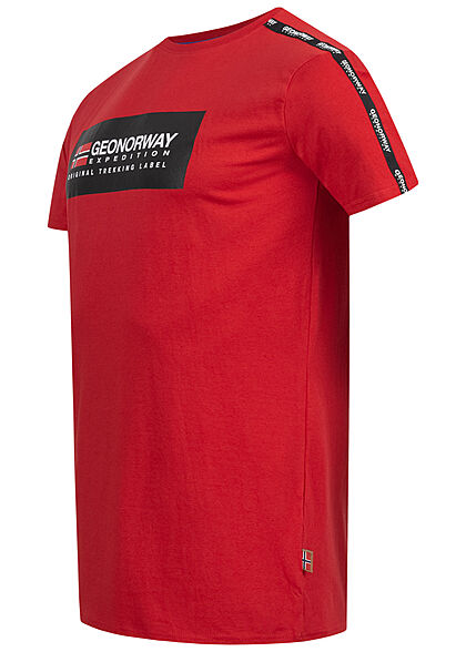 Geographical Norway Heren T-Shirt met logo-opdruk rood